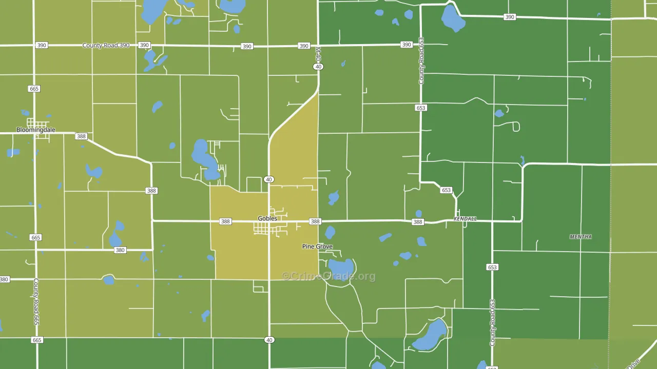 49055, MI Map of Drug-Related Crime Rates
