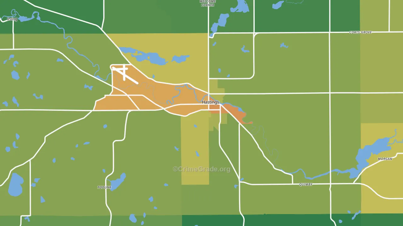 49058, MI Map of Drug-Related Crime Rates