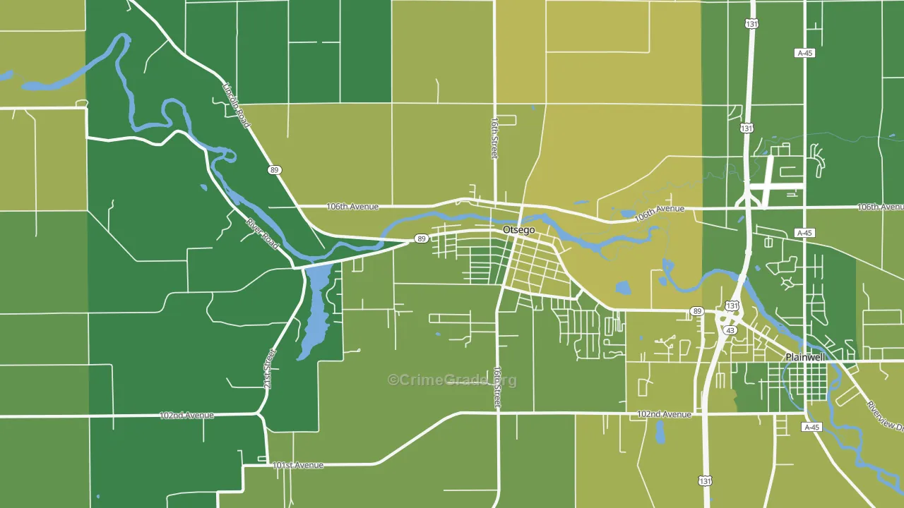 49078, MI Map of Drug-Related Crime Rates