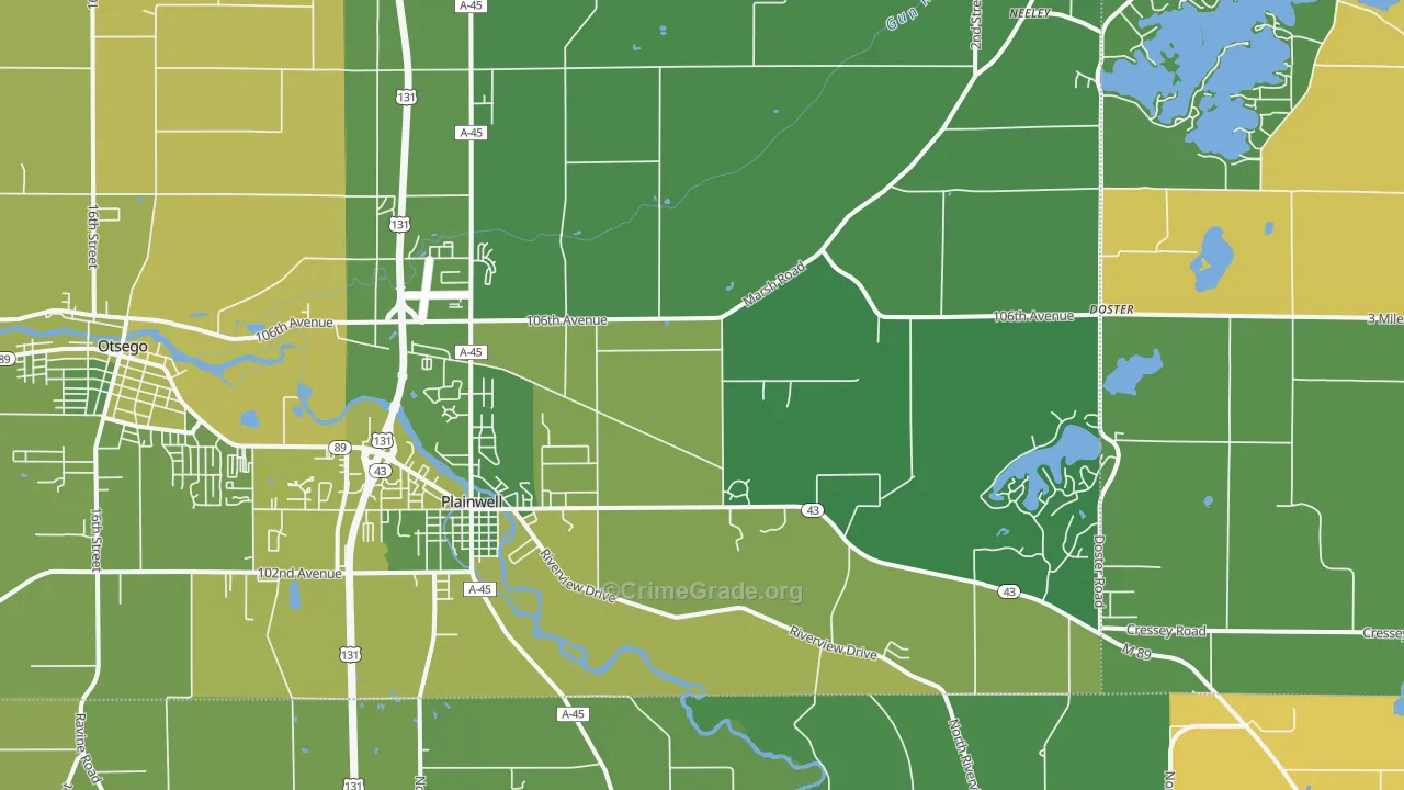 49080, MI Map of Drug-Related Crime Rates