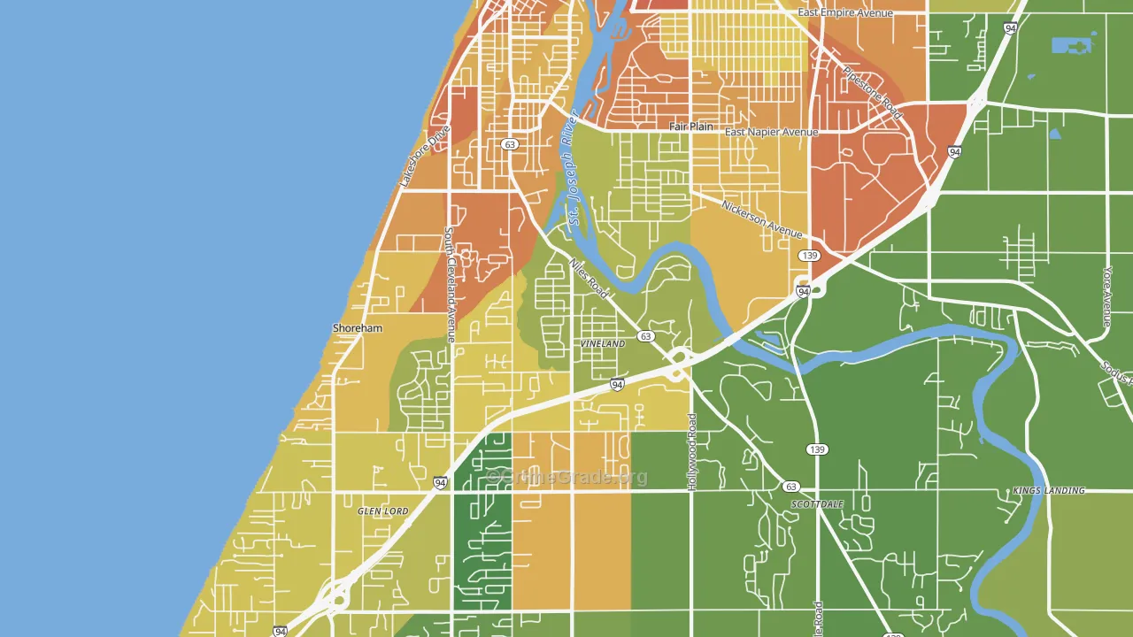 49085, MI Map of Drug-Related Crime Rates
