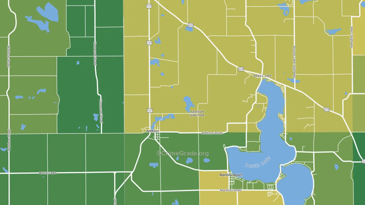 49220, MI Map of Drug-Related Crime Rates