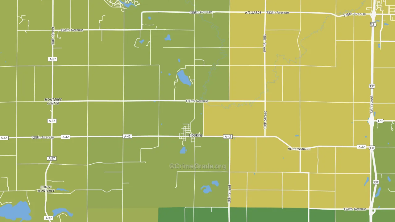 49328, MI Map of Drug-Related Crime Rates