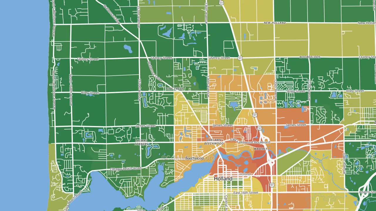 49424, MI Map of Drug-Related Crime Rates