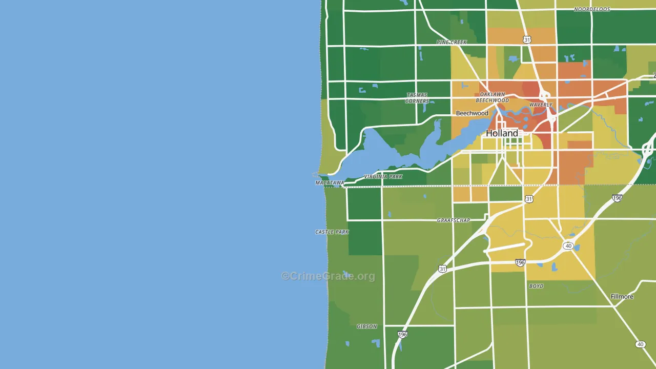 49434, MI Map of Drug-Related Crime Rates