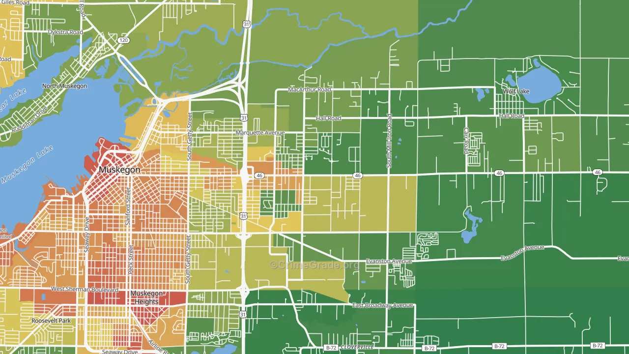 49442, MI Map of Drug-Related Crime Rates
