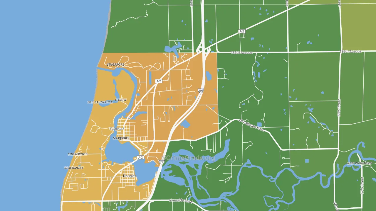 49453, MI Map of Drug-Related Crime Rates