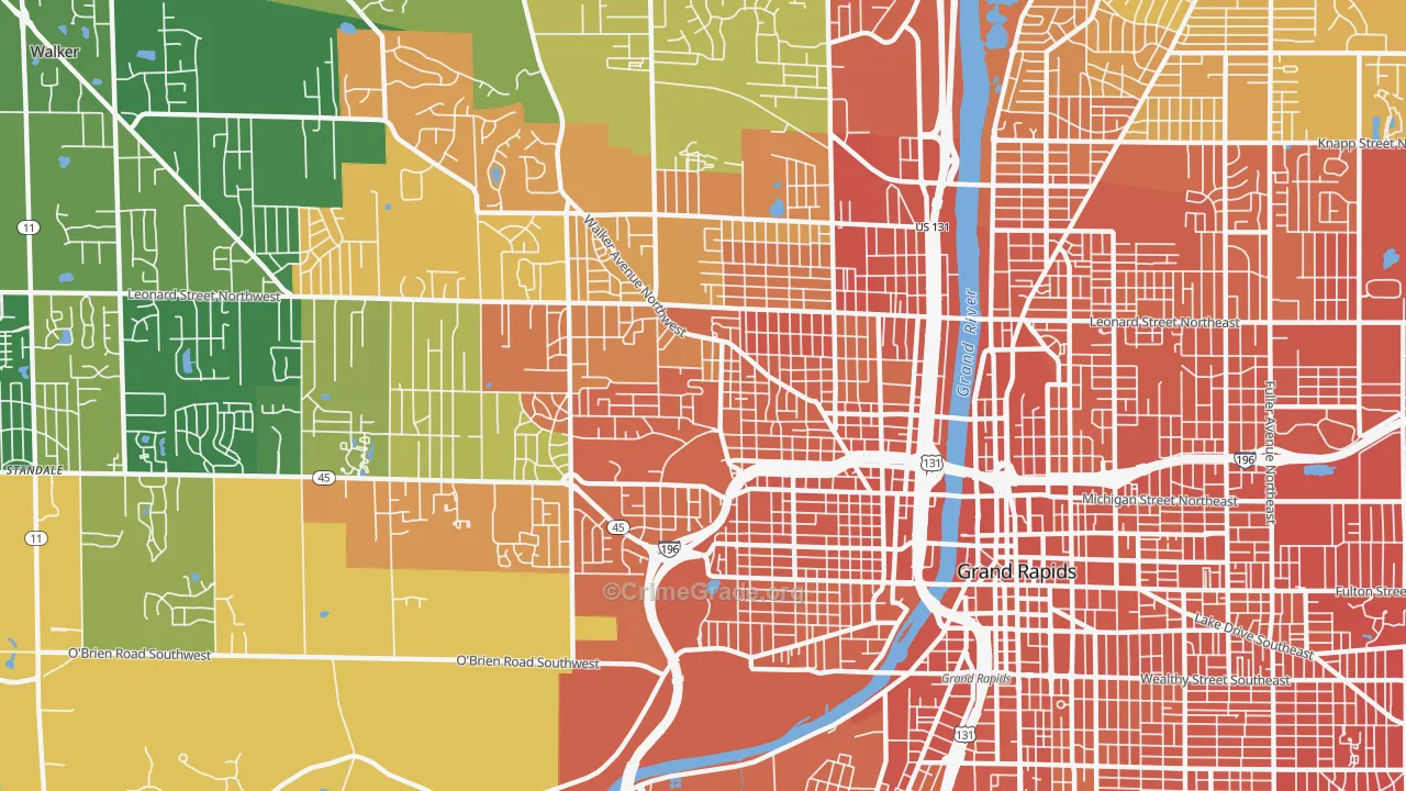 49504, MI Map of Drug-Related Crime Rates