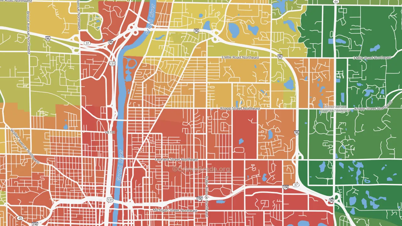 49505, MI Map of Drug-Related Crime Rates