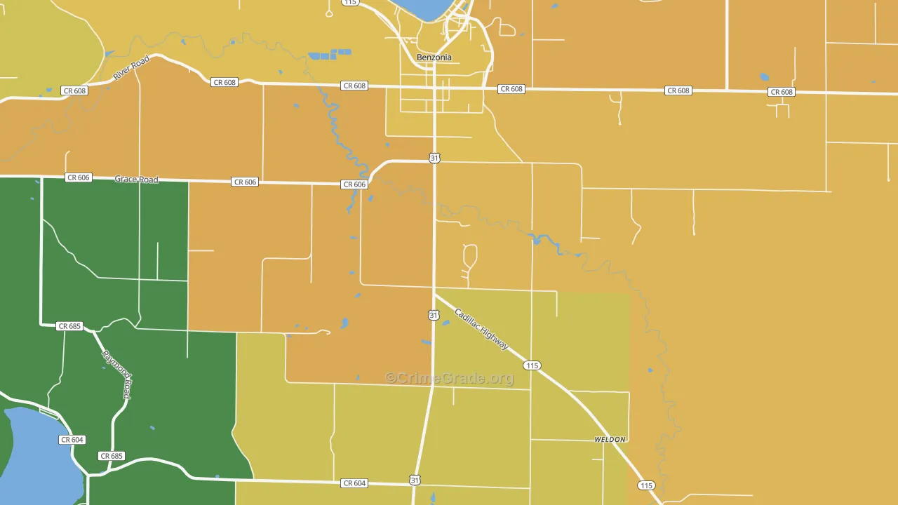 49616, MI Map of Drug-Related Crime Rates