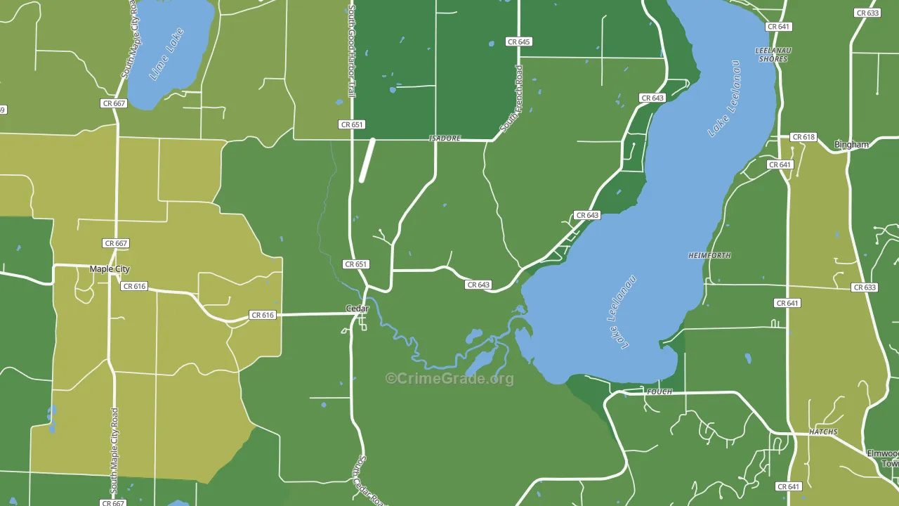 49621, MI Map of Drug-Related Crime Rates