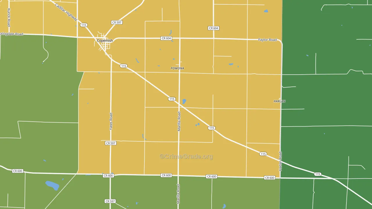 49625, MI Map of Drug-Related Crime Rates