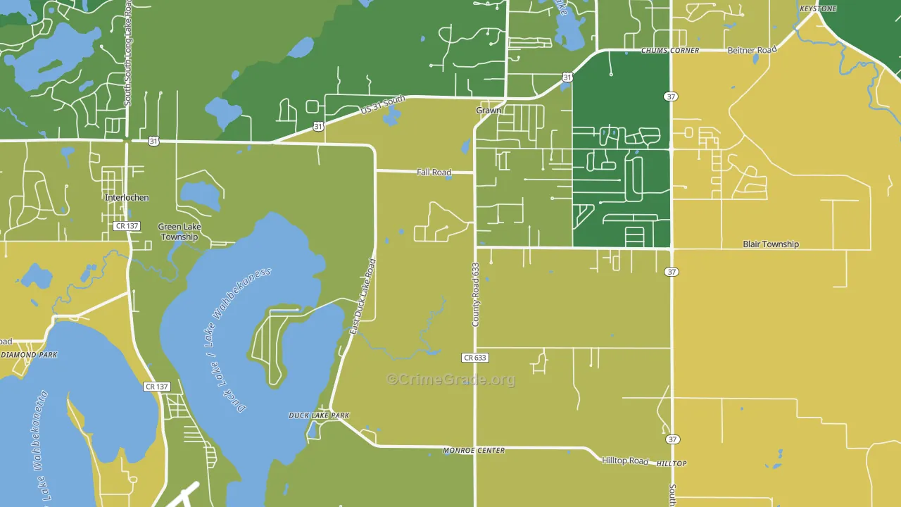 49637, MI Map of Drug-Related Crime Rates