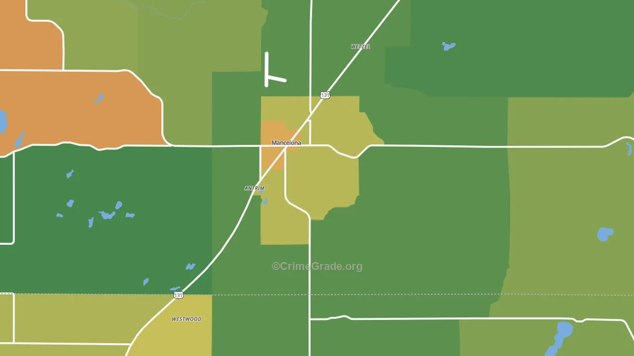 49659, MI Map of Drug-Related Crime Rates