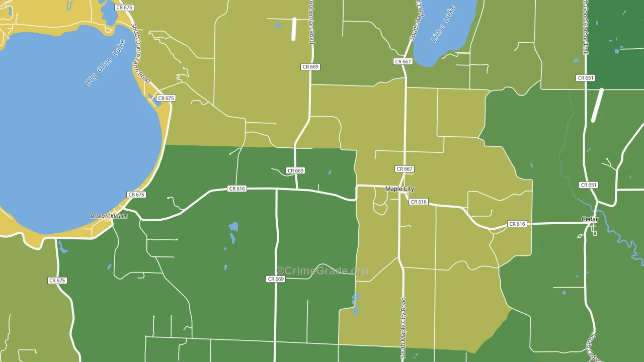 49664, MI Map of Drug-Related Crime Rates