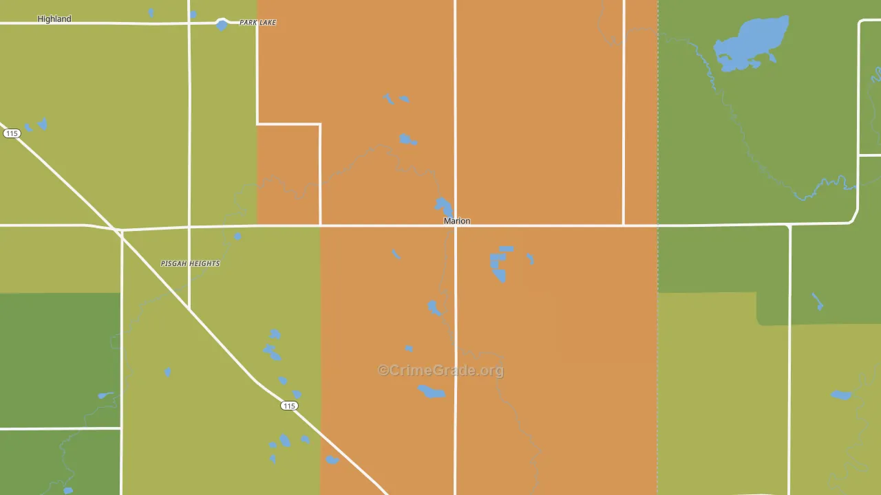 49665, MI Map of Drug-Related Crime Rates