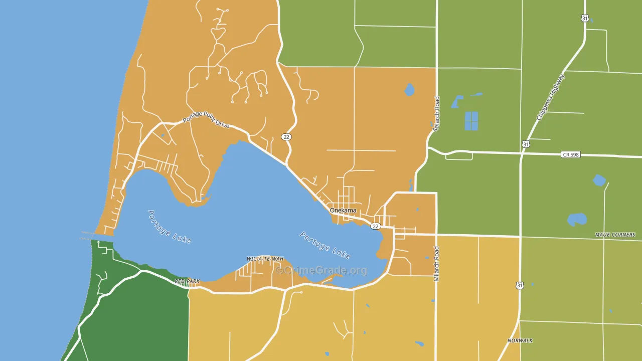 49675, MI Map of Drug-Related Crime Rates
