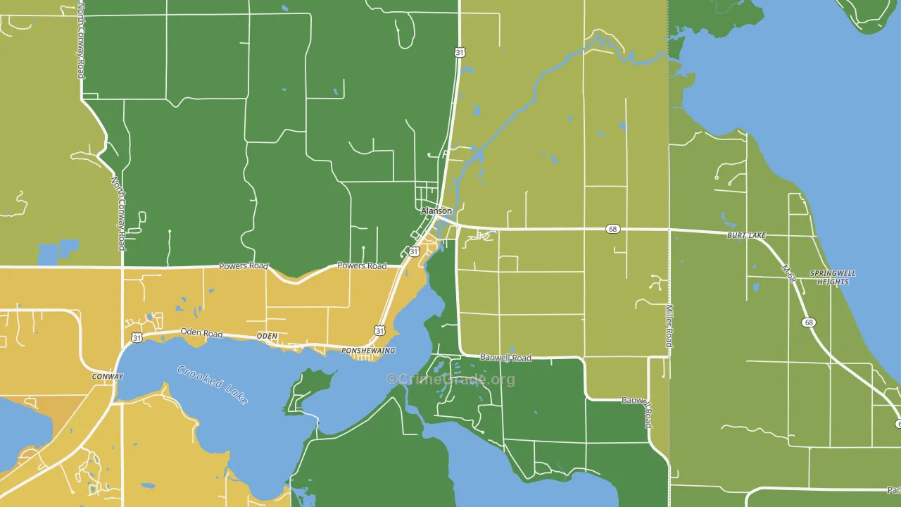 49706, MI Map of Drug-Related Crime Rates