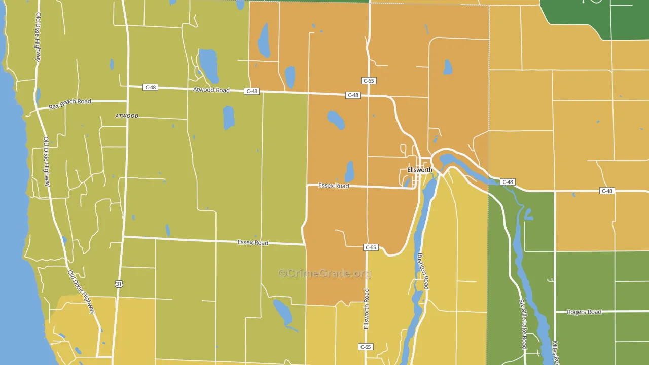 49729, MI Map of Drug-Related Crime Rates