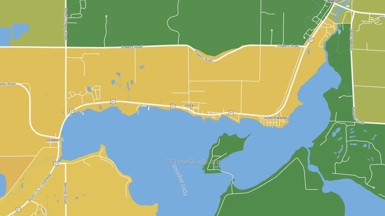 49764, MI Map of Drug-Related Crime Rates