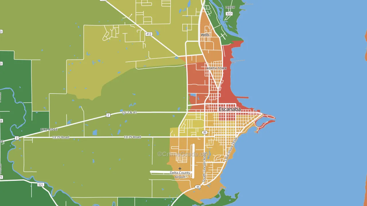 49829, MI Map of Drug-Related Crime Rates