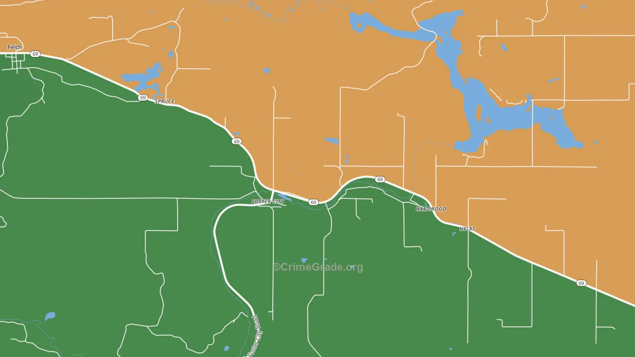 49834, MI Map of Drug-Related Crime Rates