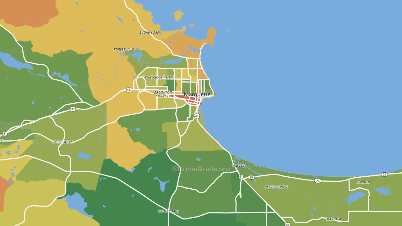 49855, MI Map of Drug-Related Crime Rates