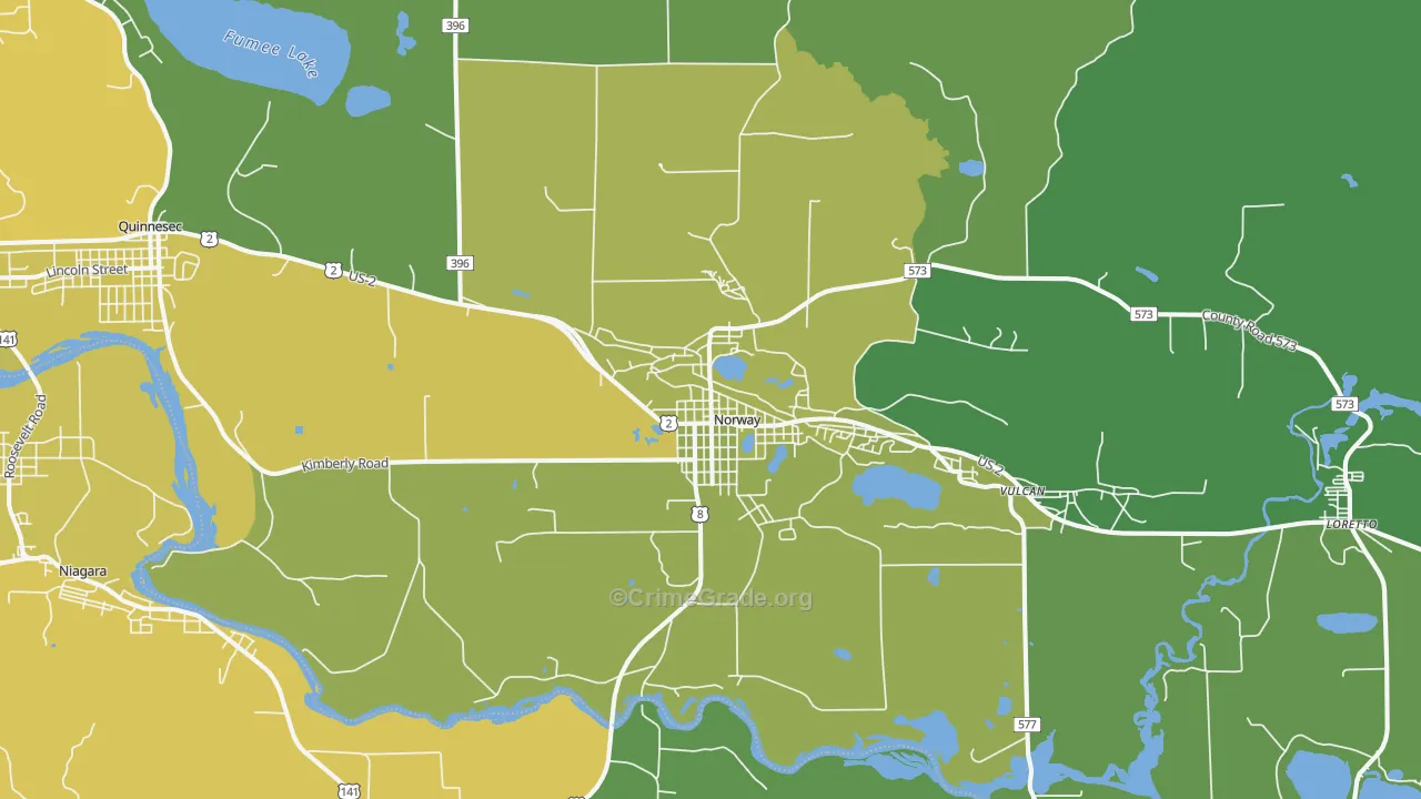 49870, MI Map of Drug-Related Crime Rates