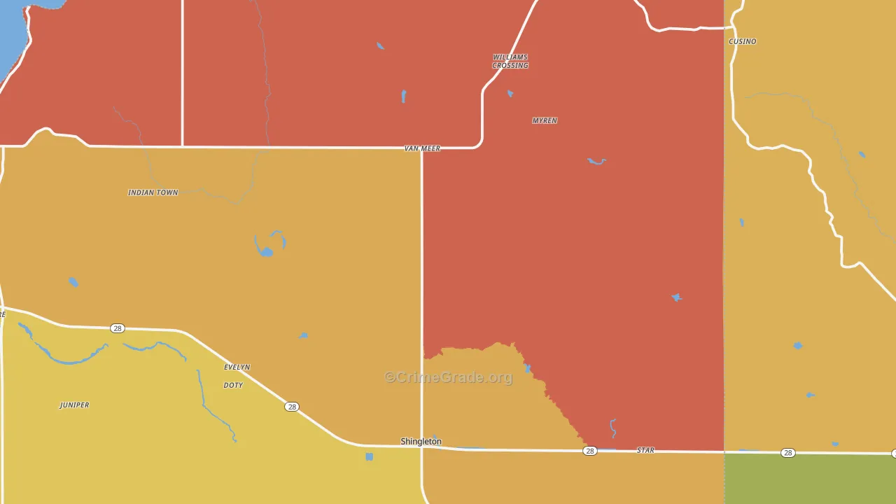 49884, MI Map of Drug-Related Crime Rates