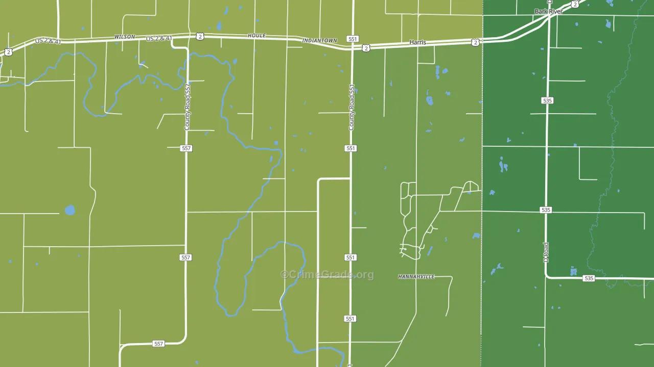 49896, MI Map of Drug-Related Crime Rates