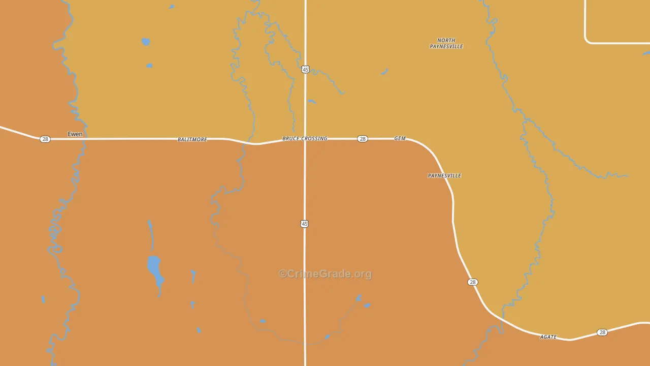 49912, MI Map of Drug-Related Crime Rates