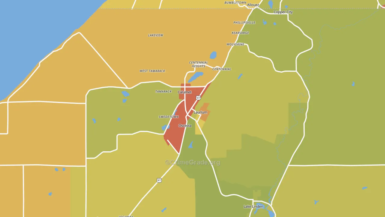 49913, MI Map of Drug-Related Crime Rates