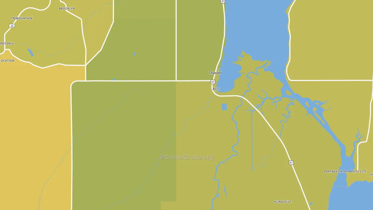 49916, MI Map of Drug-Related Crime Rates