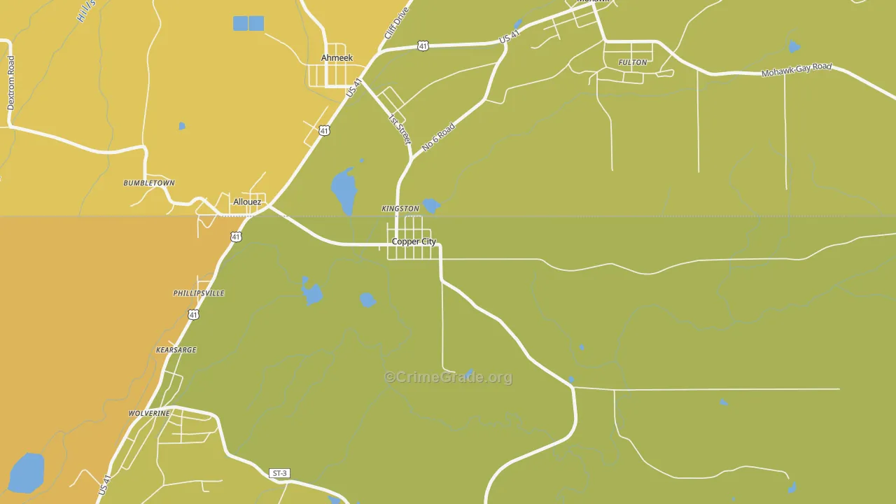 49917, MI Map of Drug-Related Crime Rates