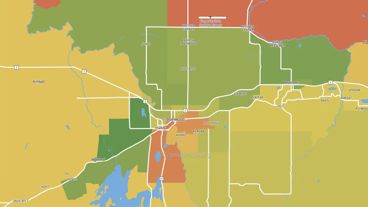 49938, MI Map of Drug-Related Crime Rates