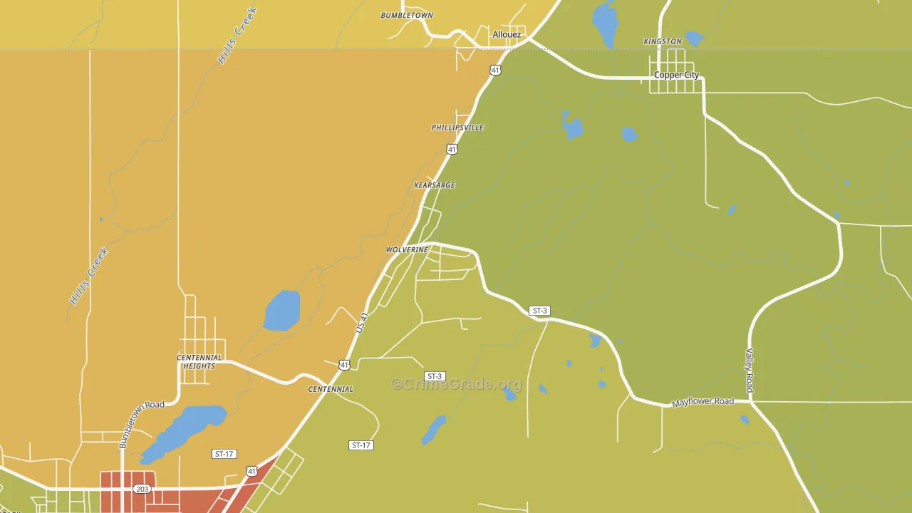49942, MI Map of Drug-Related Crime Rates