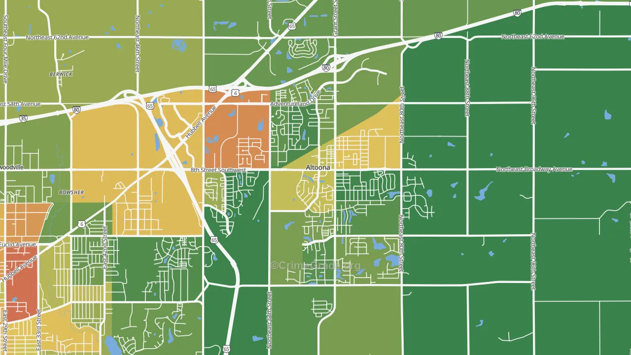 50009, IA Map of Drug-Related Crime Rates