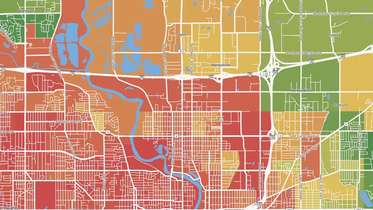 50313, IA Map of Drug-Related Crime Rates