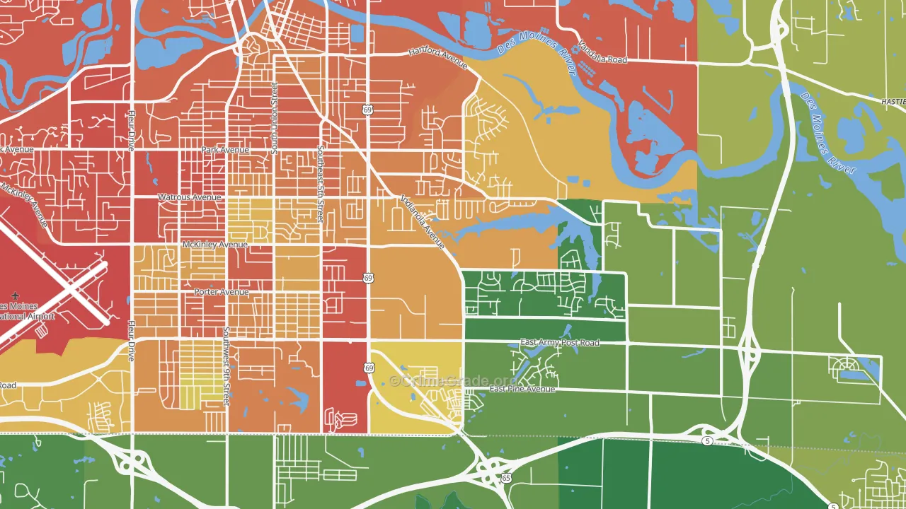 50320, IA Map of Drug-Related Crime Rates