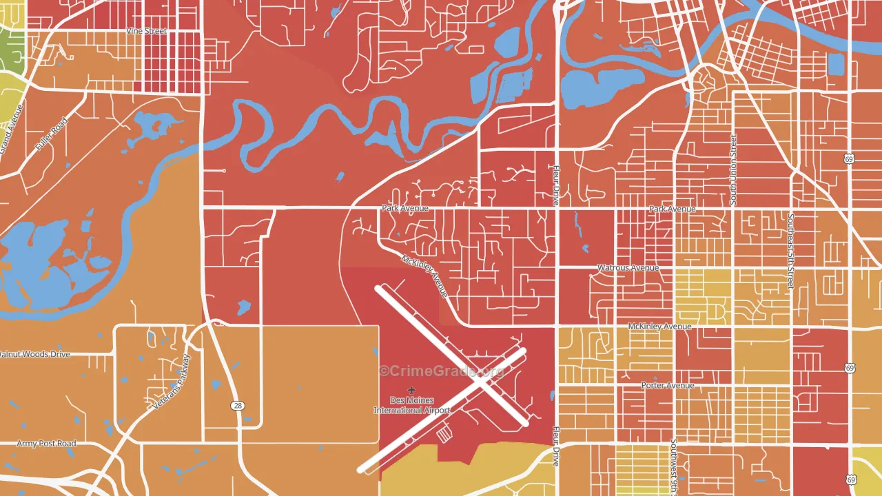 50321, IA Map of Drug-Related Crime Rates