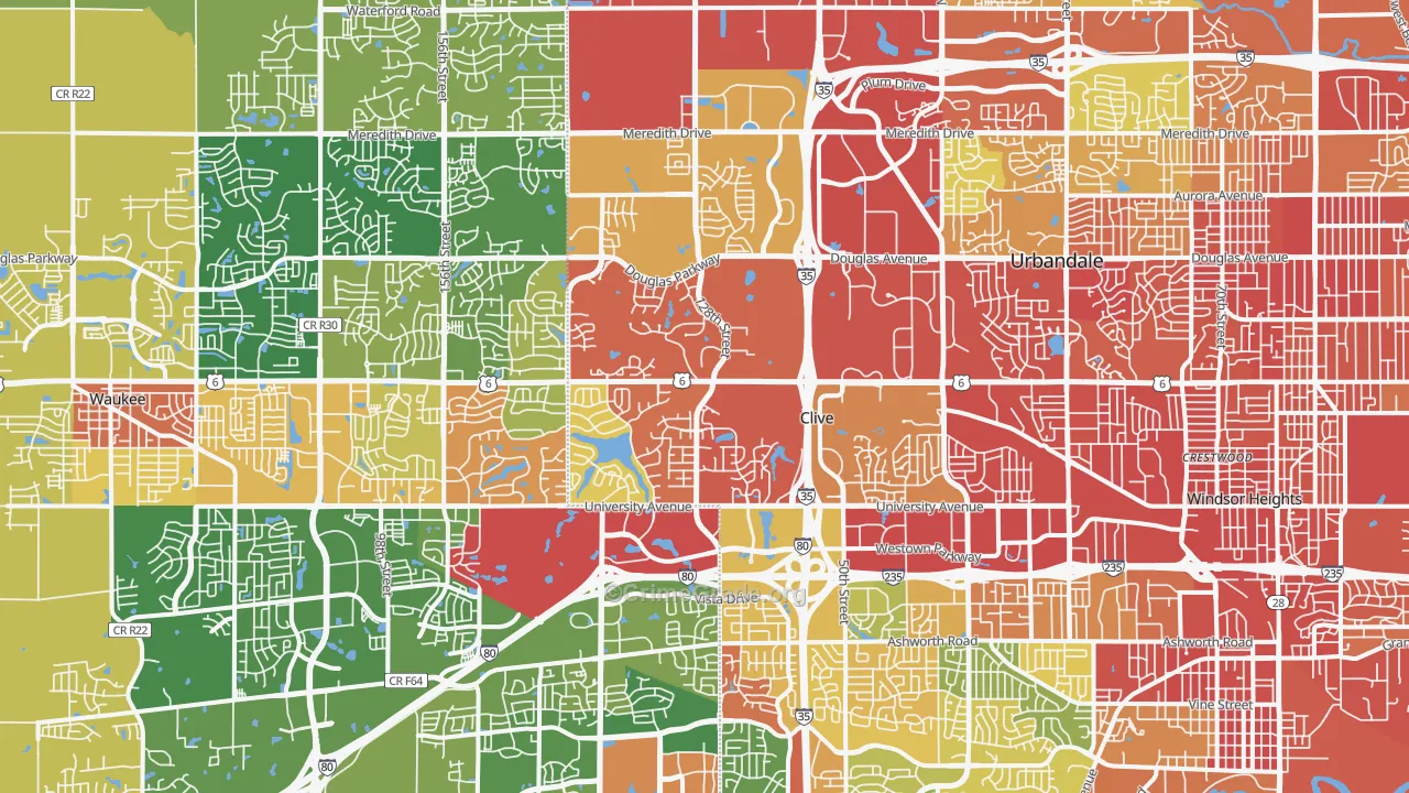 50325, IA Map of Drug-Related Crime Rates