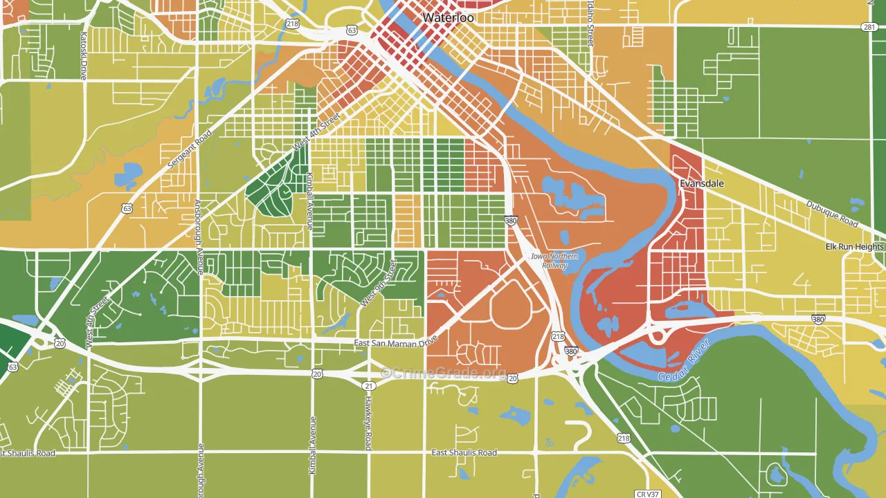 50702, IA Map of Drug-Related Crime Rates