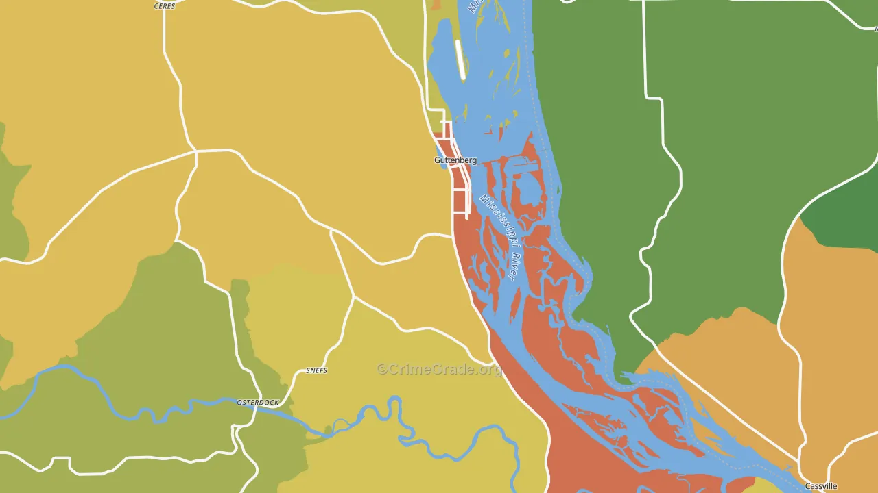 52052, IA Map of Drug-Related Crime Rates