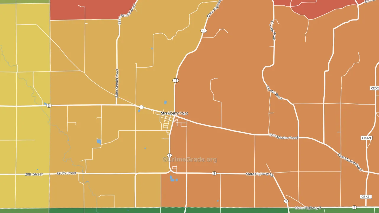 52076, IA Map of Drug-Related Crime Rates