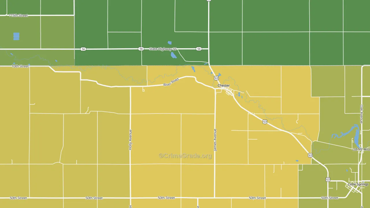 52134, IA Map of Drug-Related Crime Rates