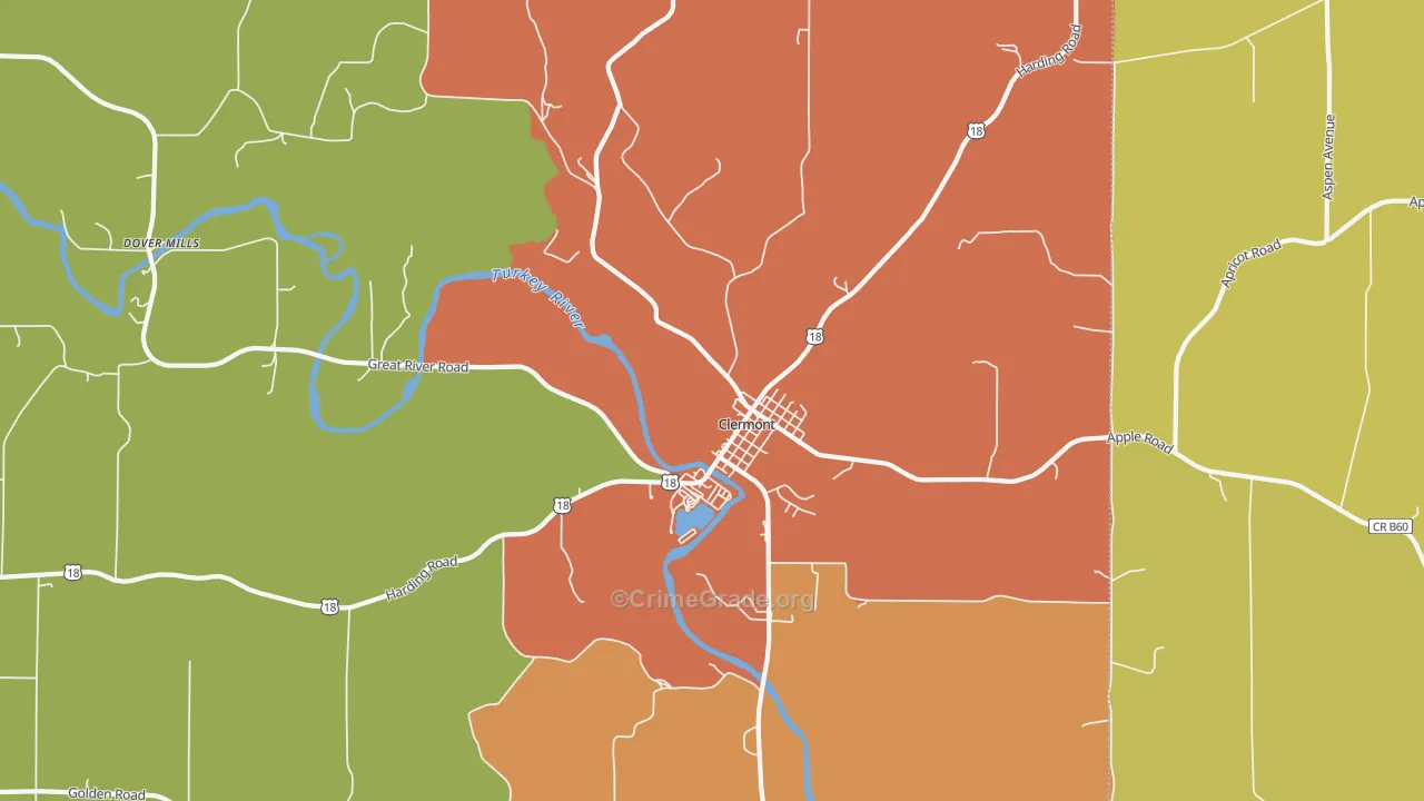 52135, IA Map of Drug-Related Crime Rates
