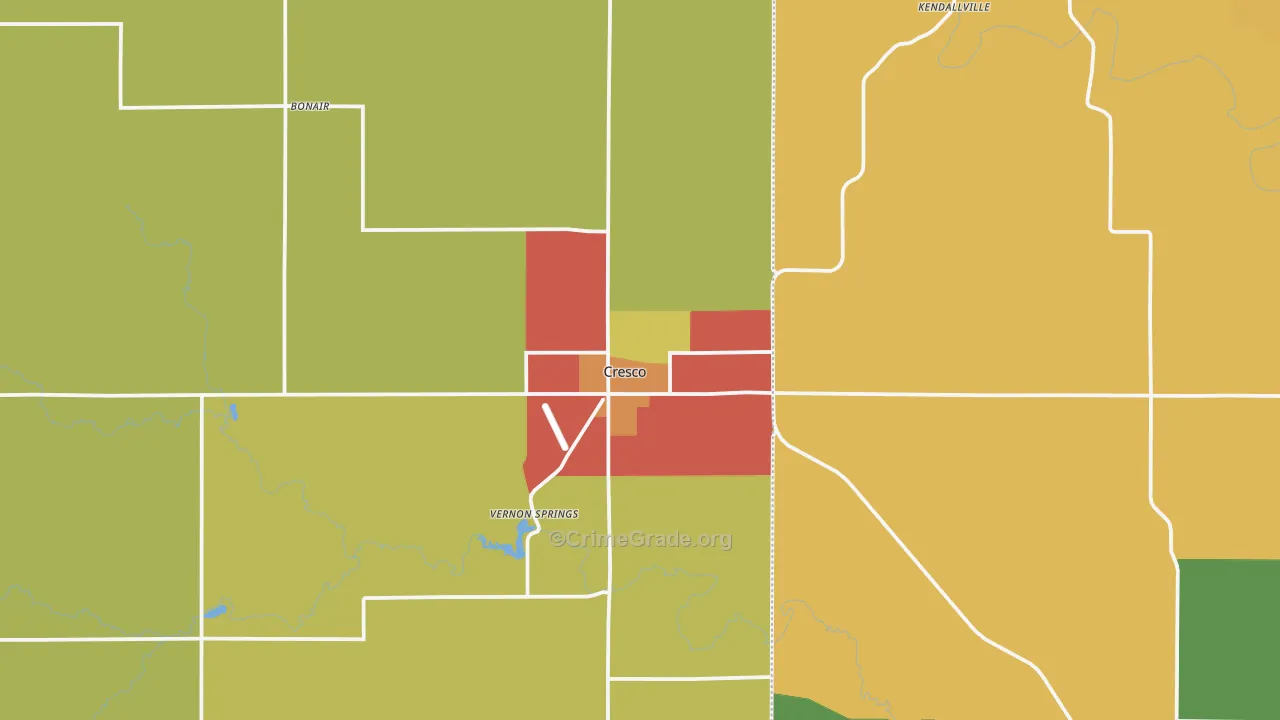 52136, IA Map of Drug-Related Crime Rates