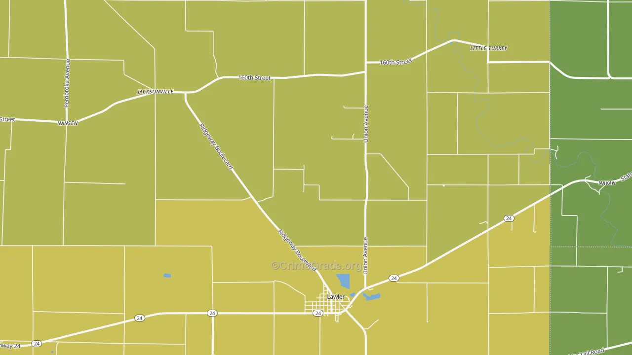 52154, IA Map of Drug-Related Crime Rates