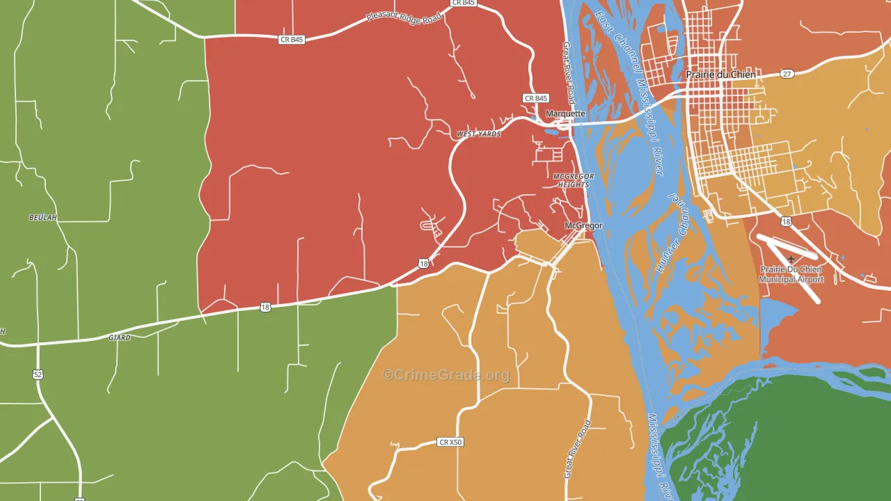 52157, IA Map of Drug-Related Crime Rates