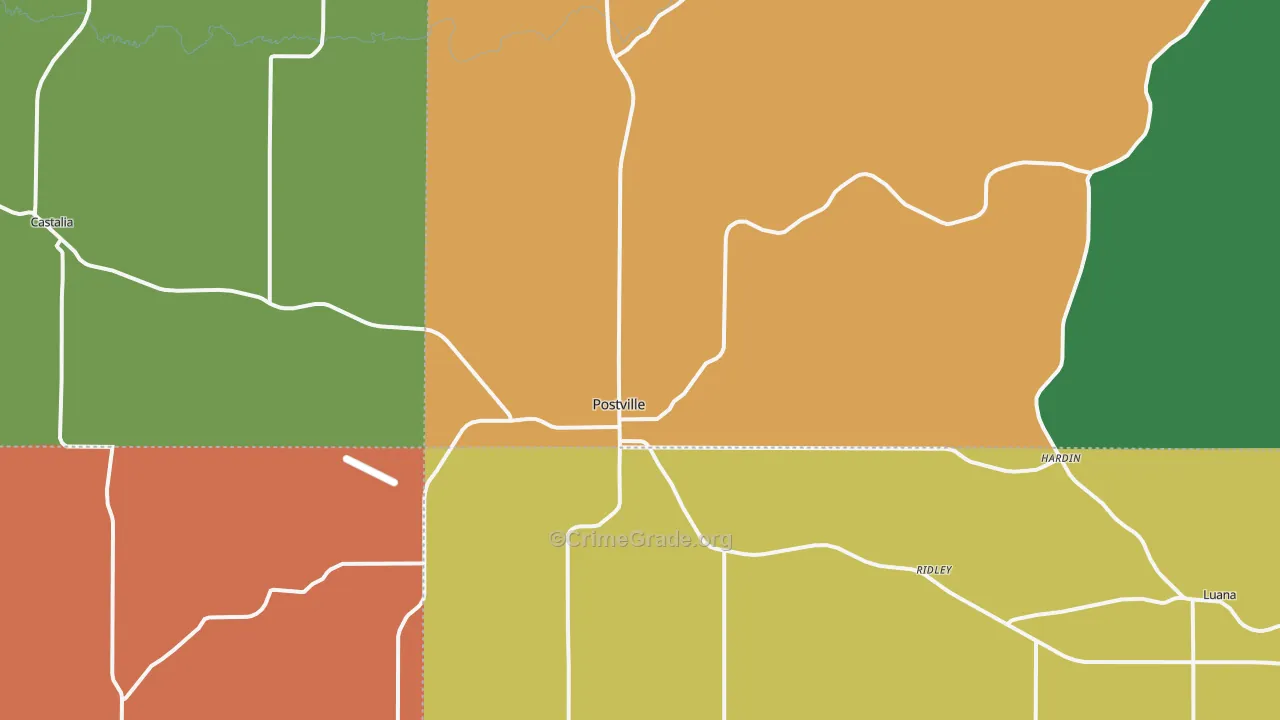 52162, IA Map of Drug-Related Crime Rates